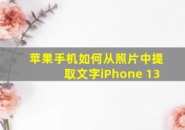 苹果手机如何从照片中提取文字iPhone 13